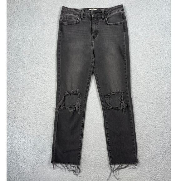 L'Agence Womens Size 26 Faded Black Denim Distressed Jeans - Picture 1 of 11